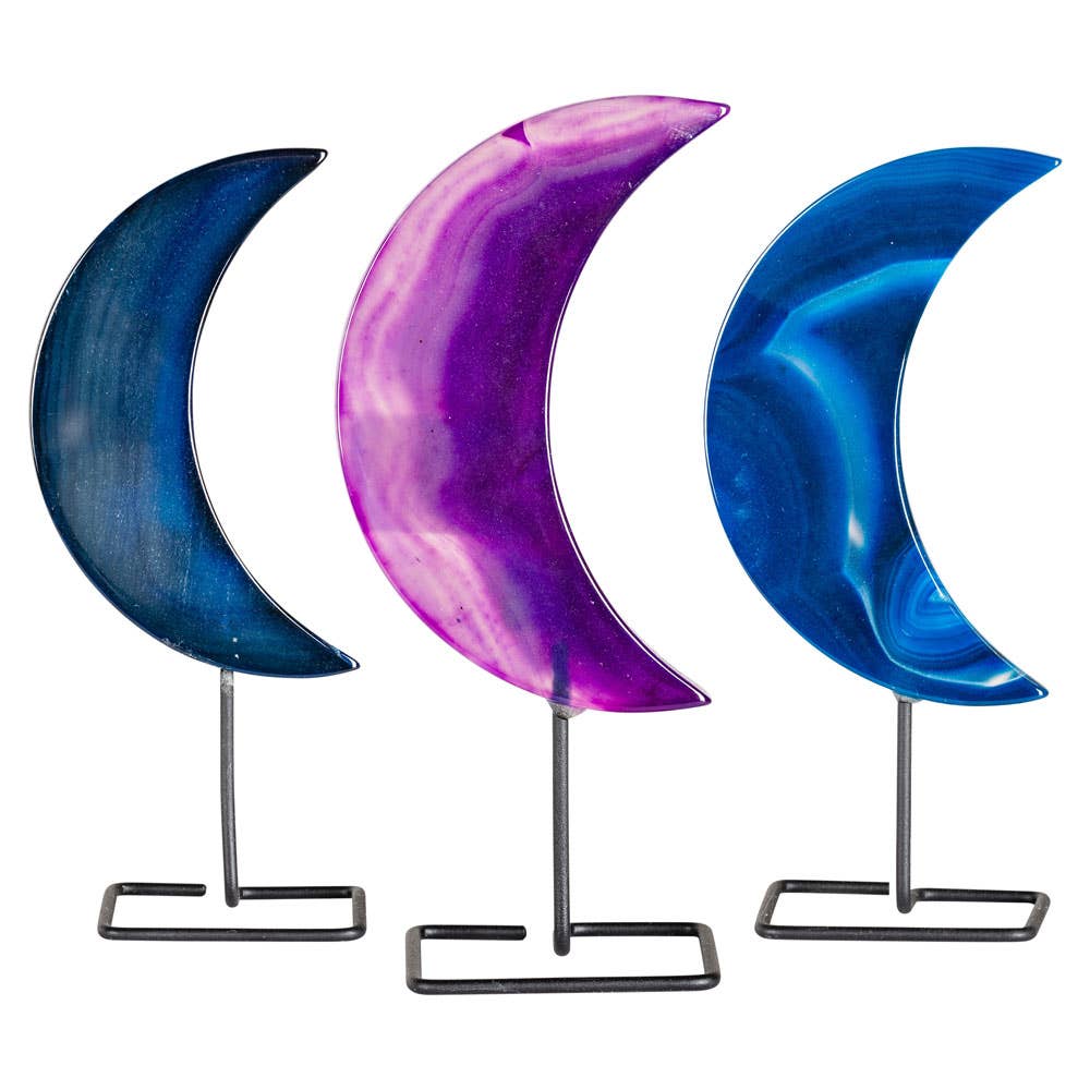AGATE MOON ON STAND: TEAL