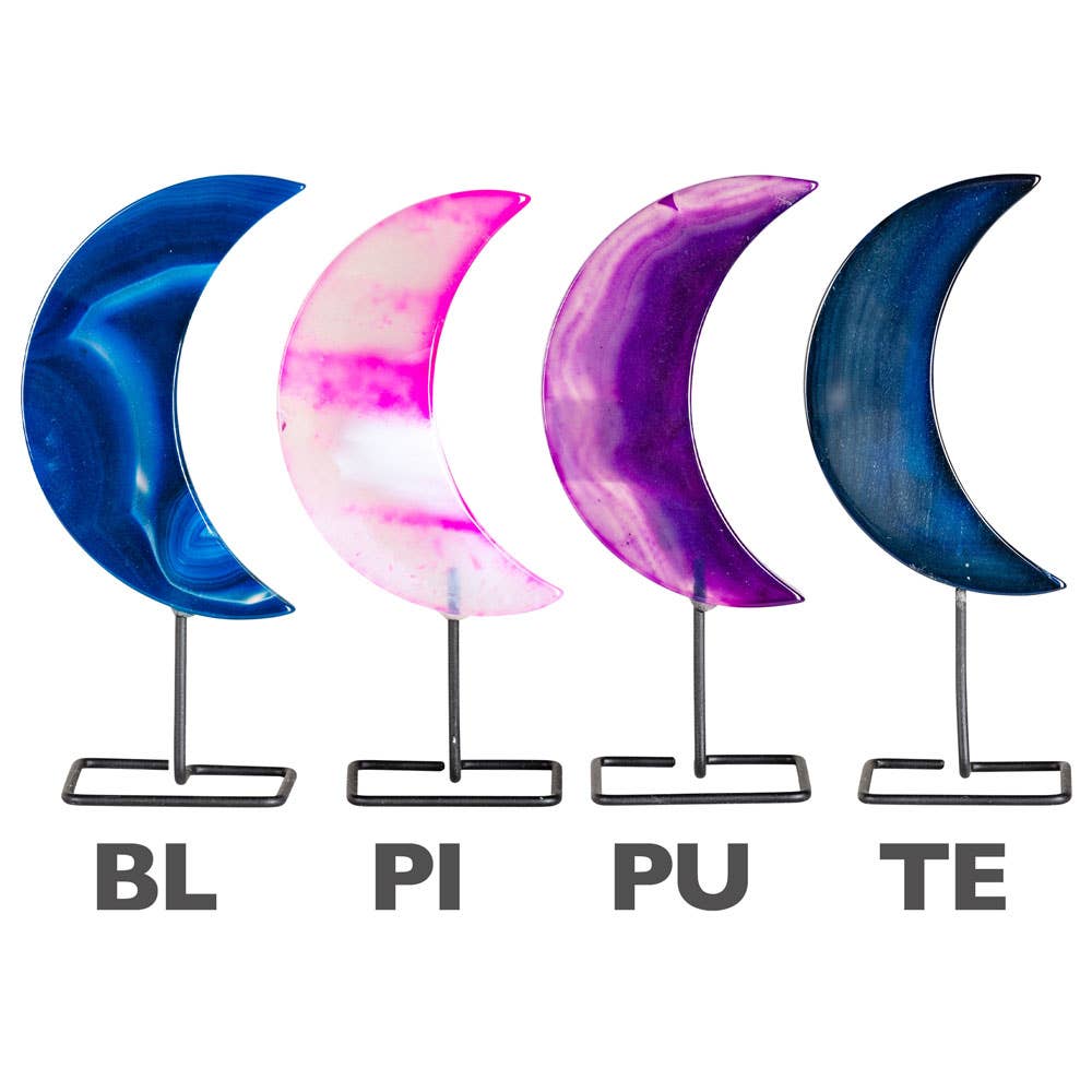 AGATE MOON ON STAND: TEAL