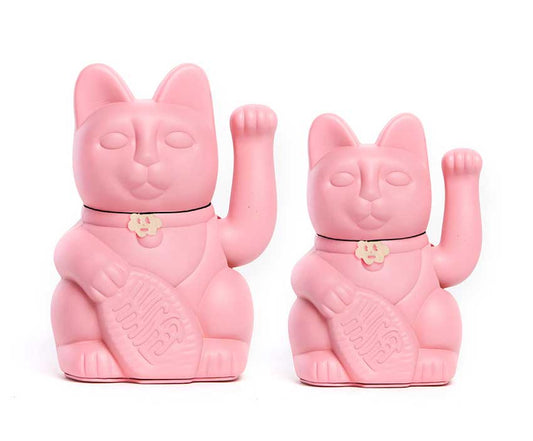 LuckyCat Bubblegum Pink Decorative Tabletop Object: M - 15x10x6 cm