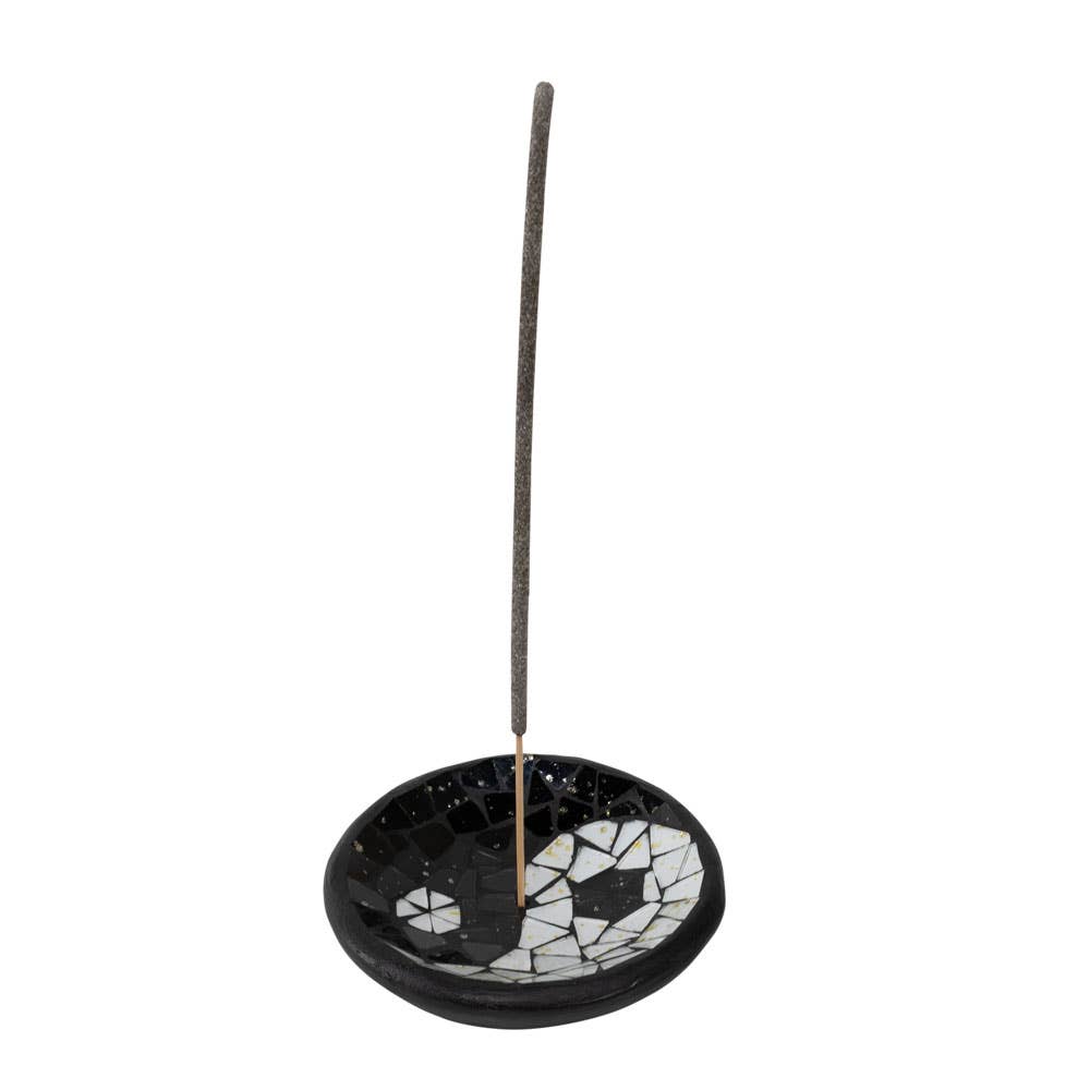 YIN YANG GLASS  INCENSE BURNER