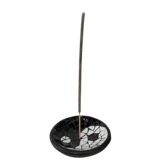 YIN YANG GLASS  INCENSE BURNER
