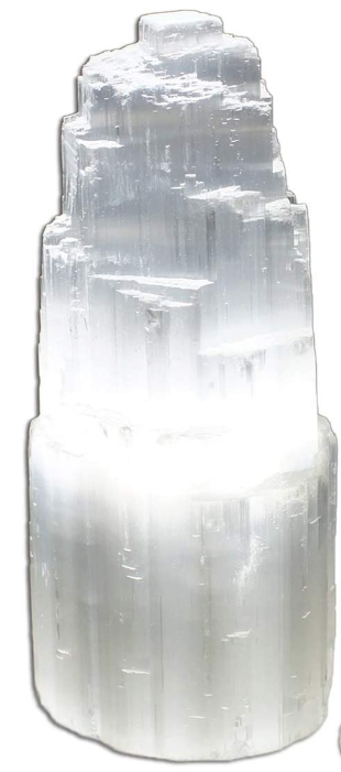 Selenite Lamp Stone Crystal Rock Lamps Switch cord bulbs: 8"