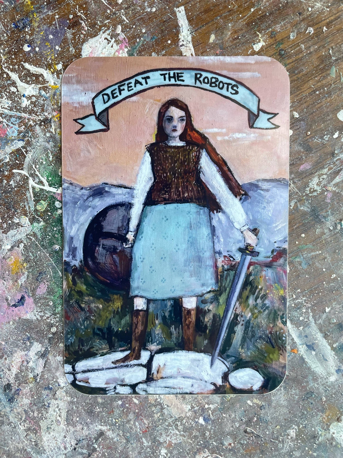 Defeat the robots  -   Glossy vinyl sticker