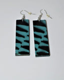 "Ferns" - Hand-Made Earrings (Black & Blue)