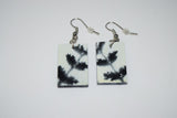 "Ferns" - Hand-Made Earrings (Black & White)