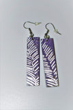 "Ferns" - Hand-Made Earrings (Silver & Purple)