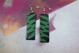 "Ferns" - Hand-Made Earrings (Black & Green)