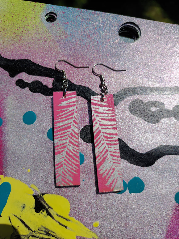 Hand-Made Earrings (Pink & Silver)